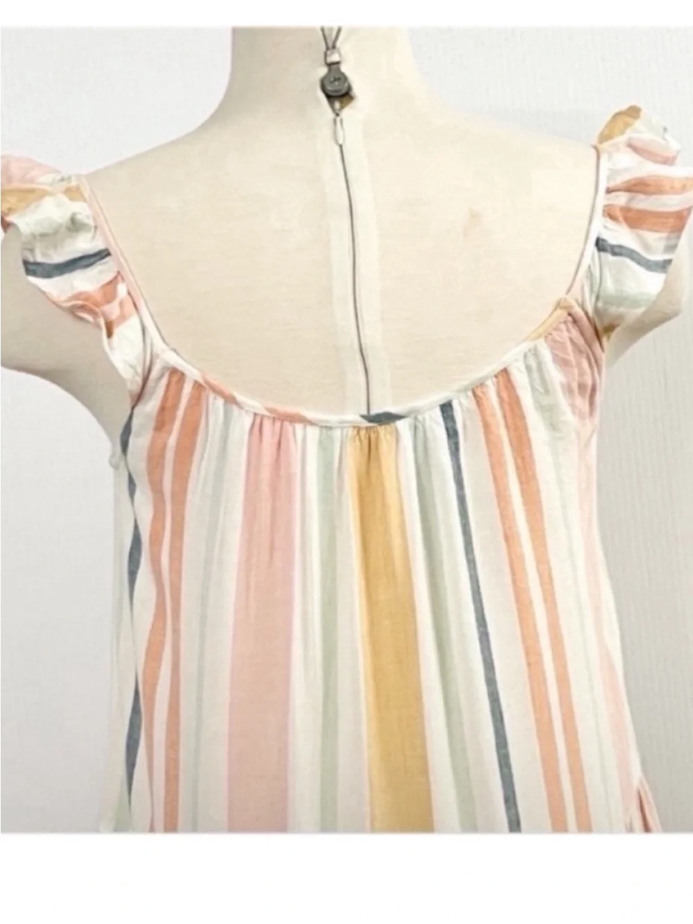 Rails Capri Melon Striped Tiered Sundress in Pastel Pink & Yellow Size XS
